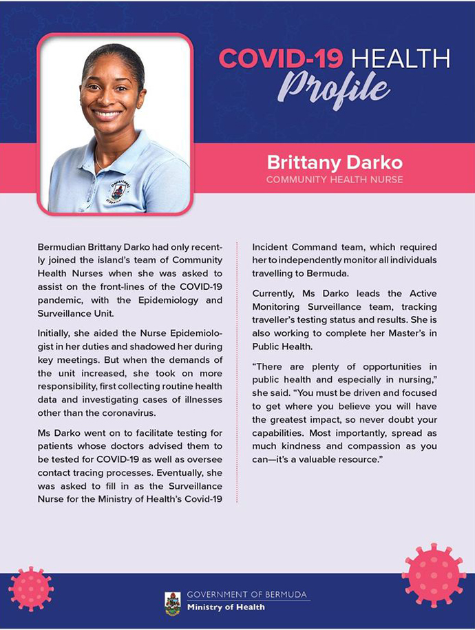 Covid-19 Health Worker Profile: Brittany Darko - Bermuda Covid-19 ...
